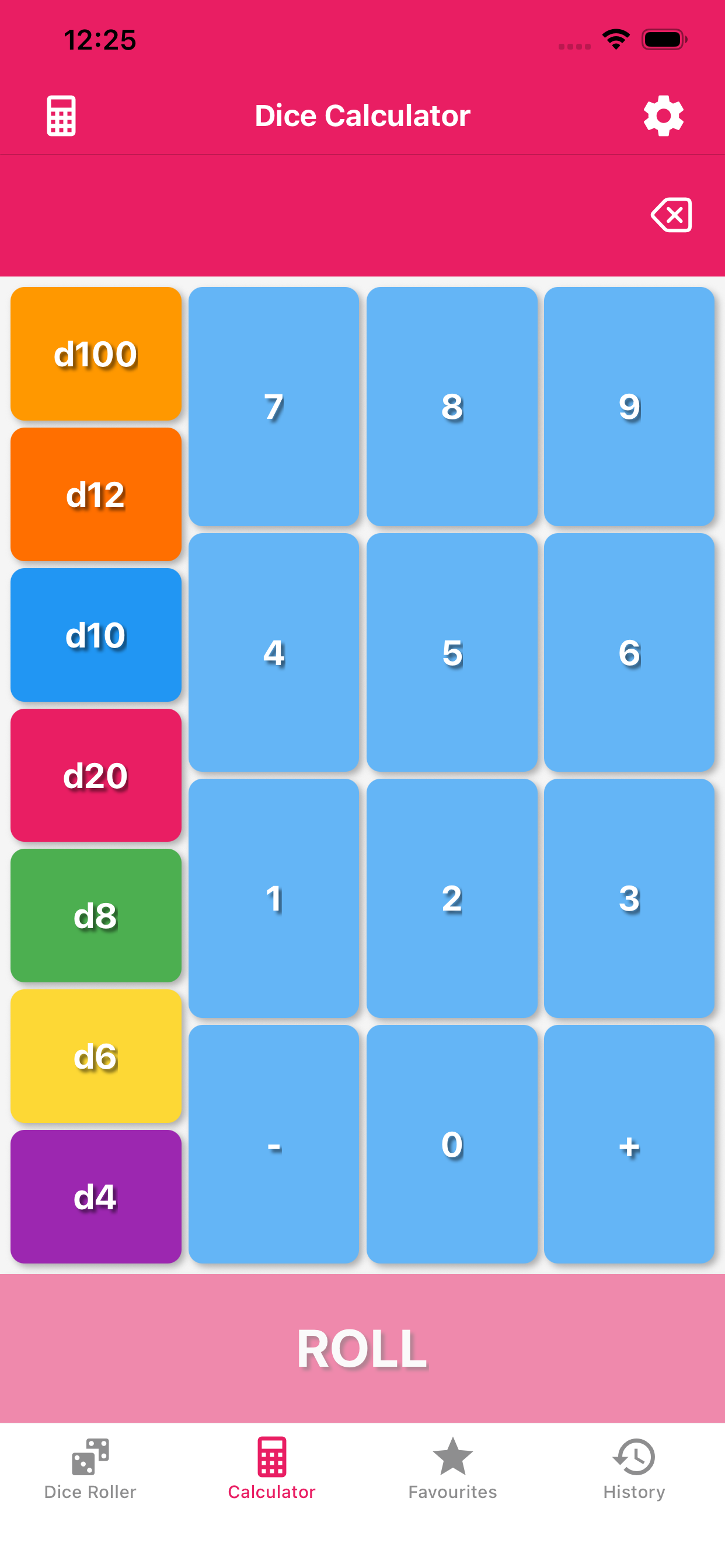 Dice Calculator Screen
